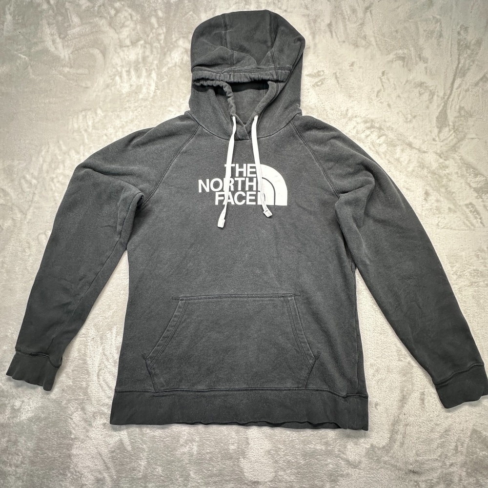 The North Face Half Dome Hoodie Womens Size Large Black Cotton Logo Sweatshirt